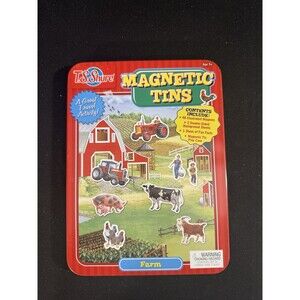 TS Shure Magnetic Farm Animal Self Container Tin &Toys